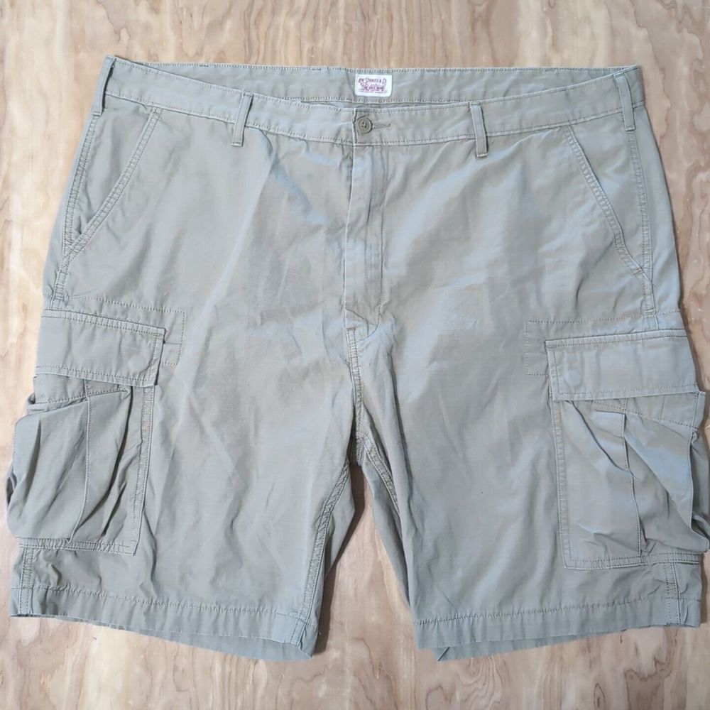 Levi Strauss‎ Two Horse Brand Men's Ripstop Cargo Shorts 46x9" Cotton